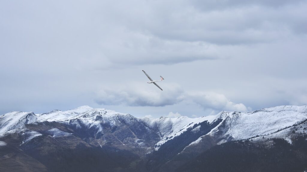 white airplane on sky